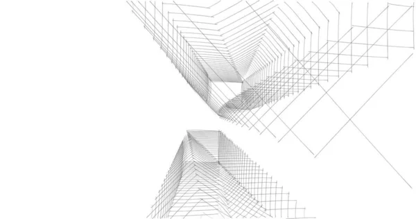 Lignes Dessin Abstraites Dans Concept Art Architectural Formes Géométriques Minimales — Photo