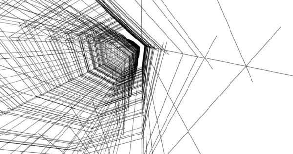 Lignes Dessin Abstraites Dans Concept Art Architectural Formes Géométriques Minimales — Photo