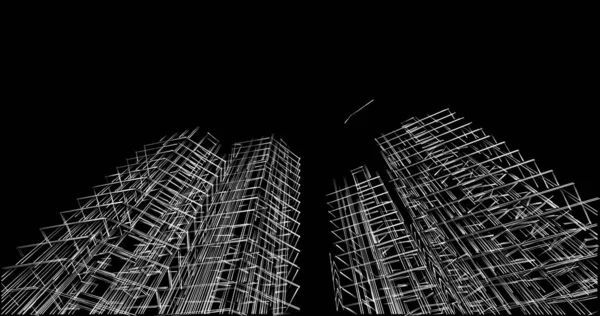 Mimari sanat konseptinde soyut çizgiler, minimum geometrik şekiller. 