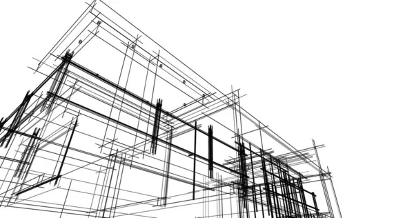 Архитектурное Построение Иллюстрации Фоне — стоковое фото