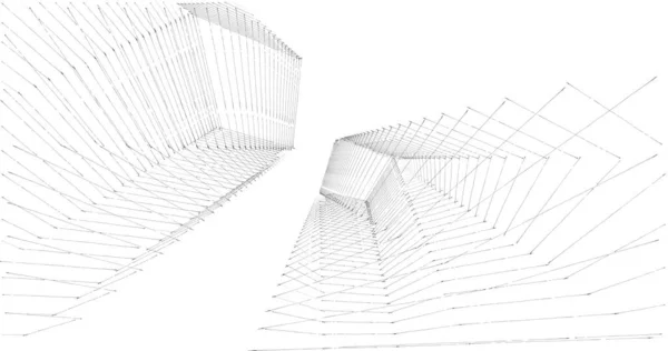 建築芸術の概念における抽象的な線や最小限の幾何学的形状 — ストック写真