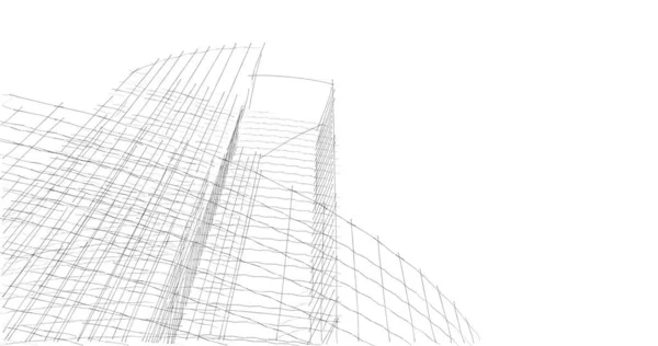 Líneas Abstractas Dibujo Concepto Arte Arquitectónico Formas Geométricas Mínimas — Foto de Stock