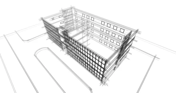 Minimális Geometriai Építészeti Tervezés — Stock Fotó