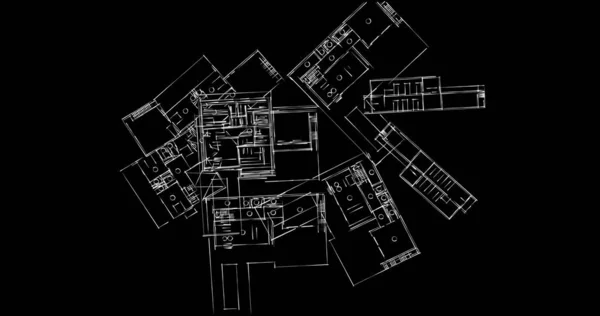 Abstrakte Zeichnungslinien Architektonischen Kunstkonzept Minimale Geometrische Formen — Stockfoto