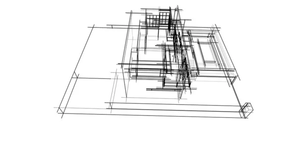 Abstraktní Architektonický Design Tapet Digitální Koncept Pozadí — Stock fotografie