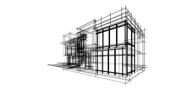 Astratto Sfondo Architettonico Sfondo Digitale — Foto Stock