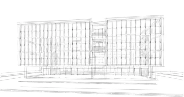 Linhas Abstratas Desenho Conceito Arte Arquitetônica Formas Geométricas Mínimas — Fotografia de Stock