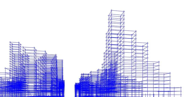 Bosquejo Arte Arquitectura Geométrica Edificios Diseño — Foto de Stock