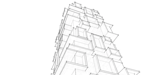 建筑墙纸设计 数字概念背景 — 图库照片