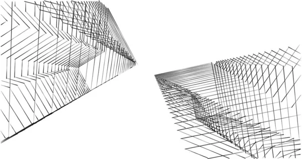 Abstraktní Architektonický Design Tapet Digitální Koncept Pozadí — Stock fotografie