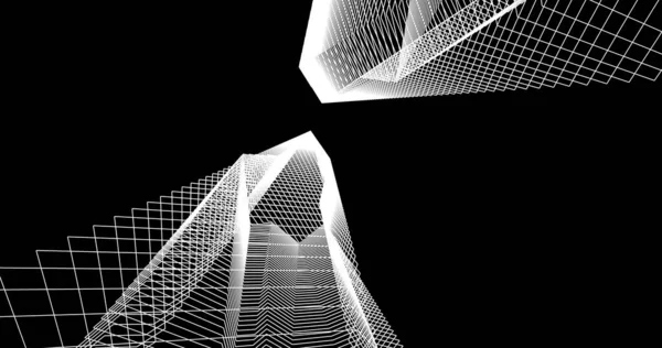 Lignes Dessin Abstraites Dans Concept Art Architectural Formes Géométriques Minimales — Photo