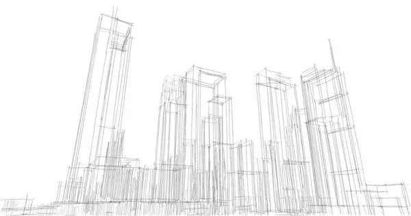 建筑墙纸设计 数字概念背景 — 图库照片