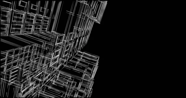 Абстрактные Чертежи Архитектурном Искусстве Минимальные Геометрические Формы — стоковое фото