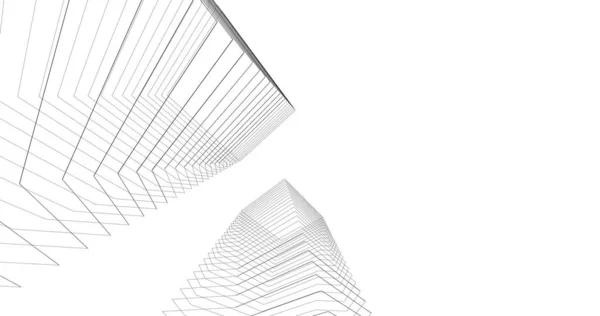 Lignes Dessin Abstraites Dans Concept Art Architectural Formes Géométriques Minimales — Photo