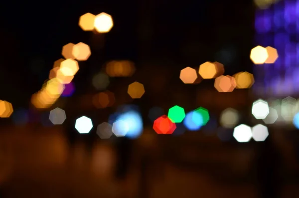 Luces Abstractas Borrosas Fondo Ciudad Noche — Foto de Stock