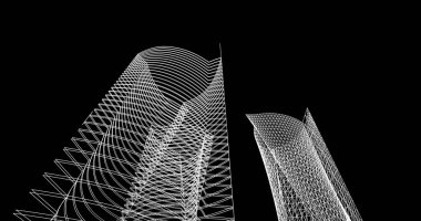 soyut mimari duvar kağıdı tasarımı, dijital konsept arkaplan