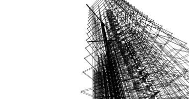 Mimari sanat konseptinde soyut çizgiler, minimum geometrik şekiller. 