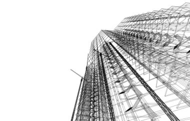 Mimari sanat konseptinde soyut çizgiler, minimum geometrik şekiller. 