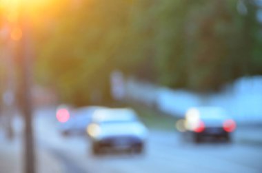 Bulanık şehir. Renkli soyut arkaplan