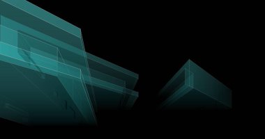 minimal çizim sanatı, geometrik mimari binalar tasarımı