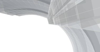 Arkaplanda mimari bina 3d illüstrasyon