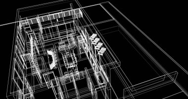 soyut mimari duvar kağıdı tasarımı, dijital konsept arkaplan