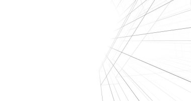 Arkaplanda mimari bina 3d illüstrasyon