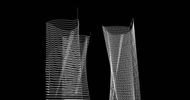 soyut mimari duvar kağıdı tasarımı, dijital konsept arkaplan