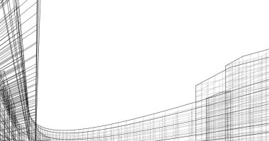 Mimari sanat konseptinde soyut çizgiler, minimum geometrik şekiller. 