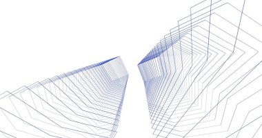 Mimari sanat konseptinde soyut çizgiler, minimum geometrik şekiller. 