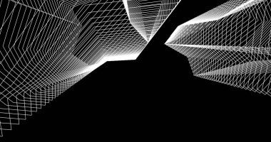 Mimari sanat konseptinde soyut çizgiler, minimum geometrik şekiller. 