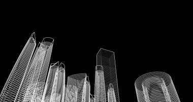 soyut mimari duvar kağıdı tasarımı, dijital konsept arkaplan