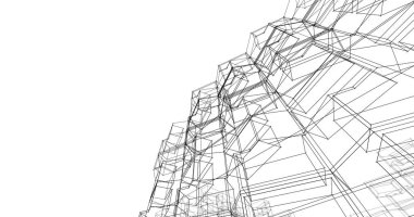 Mimari sanat konseptinde soyut çizgiler, minimum geometrik şekiller. 