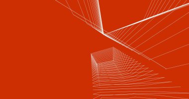 Mimari sanat konseptinde soyut çizgiler, minimum geometrik şekiller. 