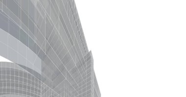 Mimari sanat konseptinde soyut çizgiler, minimum geometrik şekiller. 