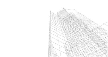 Mimari sanat konseptinde soyut çizgiler, minimum geometrik şekiller. 