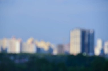 Bulanık şehir. Renkli soyut arkaplan