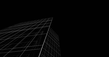 Mimari sanat konseptinde soyut çizgiler, minimum geometrik şekiller. 