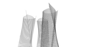soyut mimari duvar kağıdı tasarımı, dijital konsept arkaplan