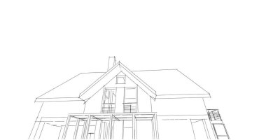 Mimari sanat konseptinde soyut çizgiler, minimum geometrik şekiller. 