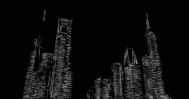 soyut mimari duvar kağıdı tasarımı, dijital konsept arkaplan