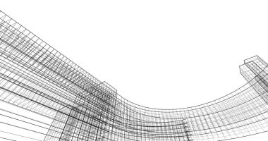 Mimari sanat konseptinde soyut çizgiler, minimum geometrik şekiller. 