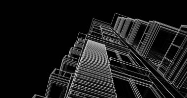 soyut mimari duvar kağıdı tasarımı, dijital konsept arkaplan