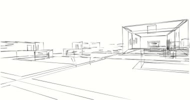 soyut mimari duvar kağıdı tasarımı, dijital konsept arkaplan