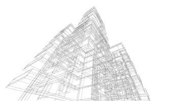Mimari sanat konseptinde soyut çizgiler, minimum geometrik şekiller. 