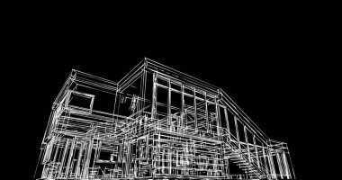 soyut mimari duvar kağıdı tasarımı, dijital konsept arkaplan