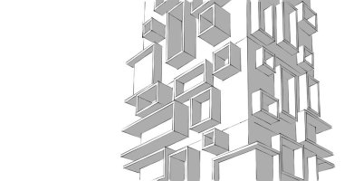 soyut mimari duvar kağıdı tasarımı, dijital konsept arkaplan