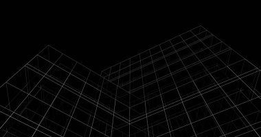 Mimari sanat konseptinde soyut çizgiler, minimum geometrik şekiller. 