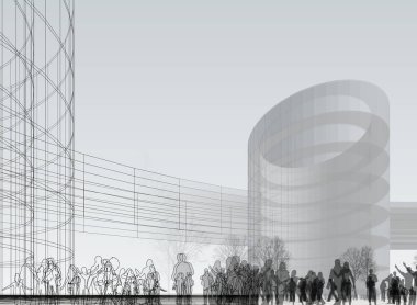 soyut mimari duvar kağıdı, dijital arkaplan