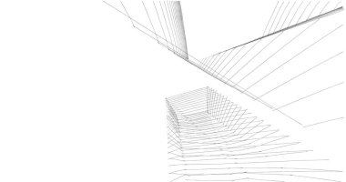 Mimari sanat konseptinde soyut çizgiler, minimum geometrik şekiller. 